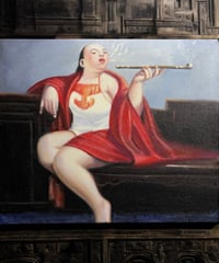 浴衣　人物画　油絵　アンティーク　レトロ fit=scale-down,w=1200