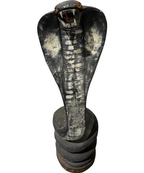 木彫り コブラ 置物 木製 オブジェ 彫物 彫刻 風水 縁起 インテリア アンティーク
