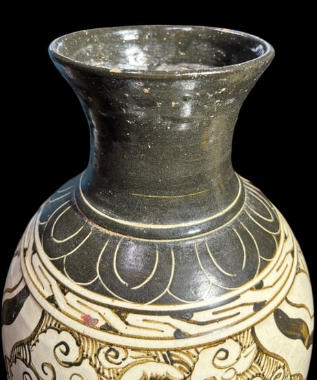 中国現地買入 壺 人物文図 中国 フラワーベース 花瓶 花入れ 丸壺 花器 陶器 古美術 シノワズリ 骨董品 アンティーク