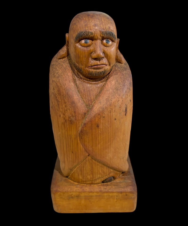 木彫り だるま 仏像 置物 木製 達磨 縁起物 木造達磨 時代物 小道具