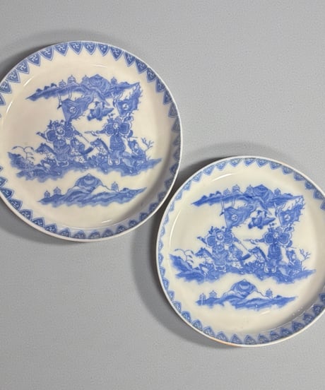 中国　明末清初　古染付　蝶　草花　皿　骨董品　アンティーク 古染付 蓮子文 五寸 青花深皿(明末清初) – 逢季荘