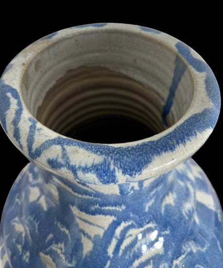 壺 染付 青花 フラワーベース 花瓶 花入れ 花器 陶器 古美術 骨董品