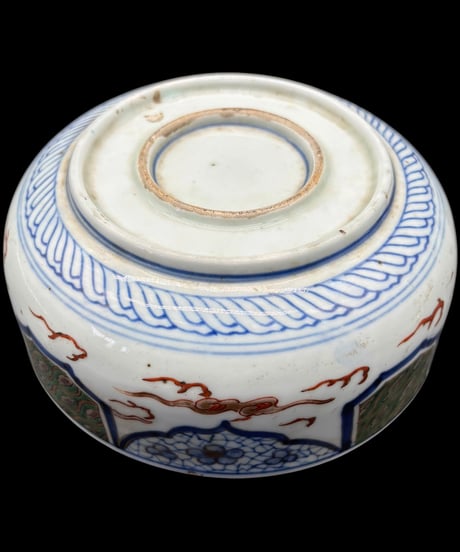 明治期 古伊万里 色絵 中鉢 鳳凰草花文図 雲龍 染付 鉢 飾皿 和食器 陶器 時代物 骨董品 アンティーク