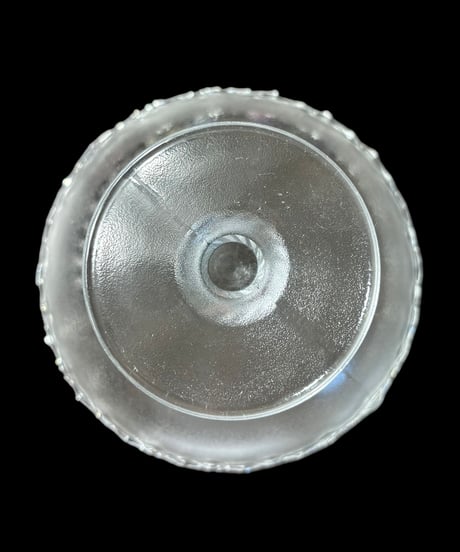 純喫茶 脚付きデザートカップ 花柄 ガラス ボウル クリスタル アイスクリーム 和食器 昭和 レトロ アンティーク