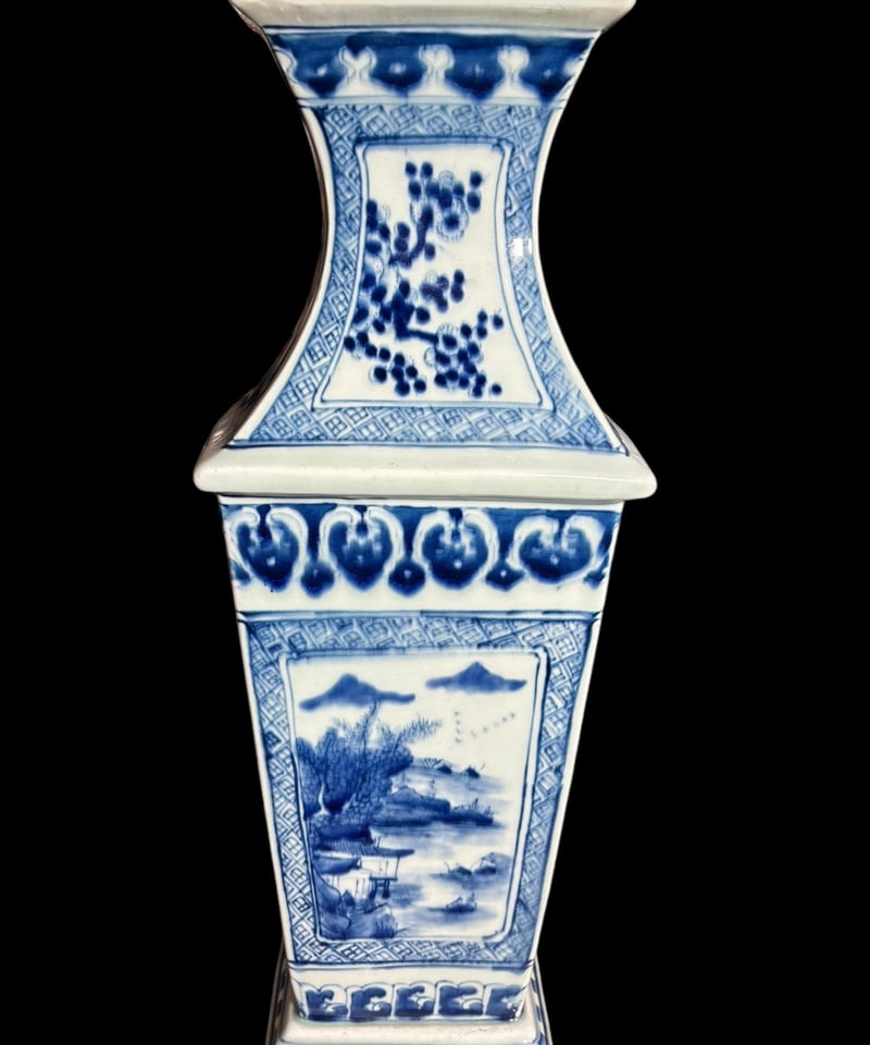 花瓶 花器 陶器製 希少 コレクション アジア 西洋 美品 六角 花瓶 HandPainted 金彩 西洋アンティーク 花器 花入 飾り壷