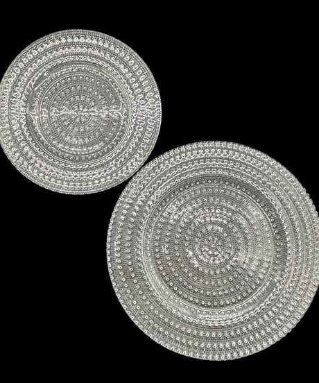 【2枚組】 カステヘルミ プレート 純喫茶 デザート皿 ガラス 食器 昭和 レトロ 工芸品 アンティーク