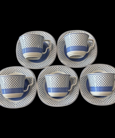 【5客揃】廃盤 ノリタケ Versatone カップ&ソーサー マグカップ 花柄 紅茶 コーヒー カップ 茶器 昭和 レトロ アンティーク