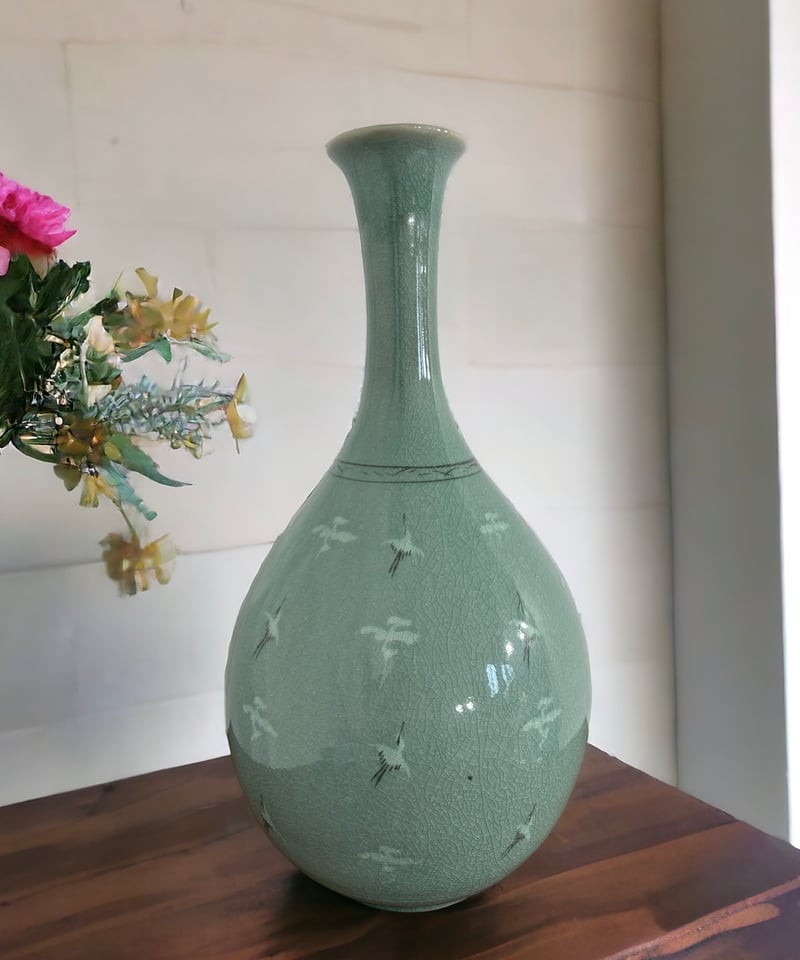 芸林陶芸 花瓶 高麗青磁 花入れ 花器 陶器 骨董品 | HORIDASHI市 