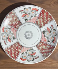 古伊万里 色絵 牡丹文図 大正 丸皿 大皿 取り皿 飾り皿 和食器 伊万里 陶器 骨董品 アンティーク
