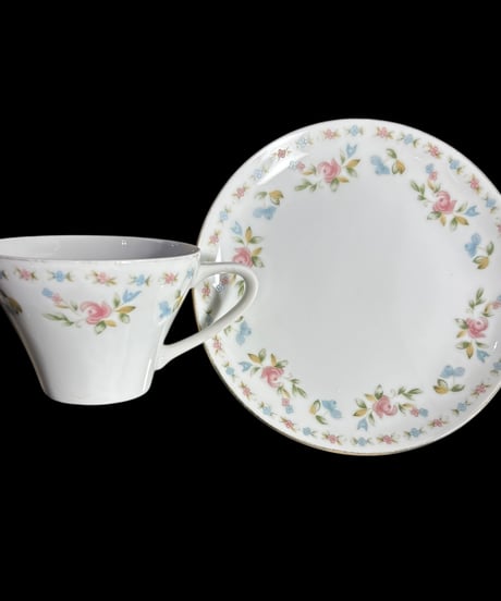 【5客揃】Seto CHINA カップ&ソーサー 花柄 日本陶器会社 薔薇 マグカップ 紅茶 コーヒー カップ 茶器 昭和 レトロ アンティーク