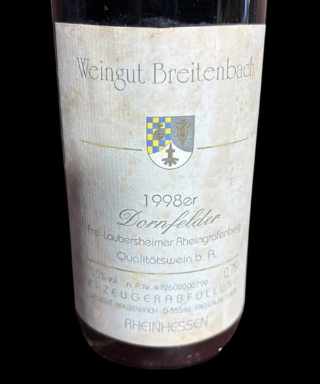 Weingut Breitenbach 1998年 ドイツ ワイン 古酒 装飾 アンティーク