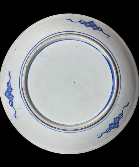 古伊万里 染付 [山水風景図] 大皿 丸皿 取り皿 飾り皿 和食器 江戸 伊万里 陶器 骨董品 アンティーク