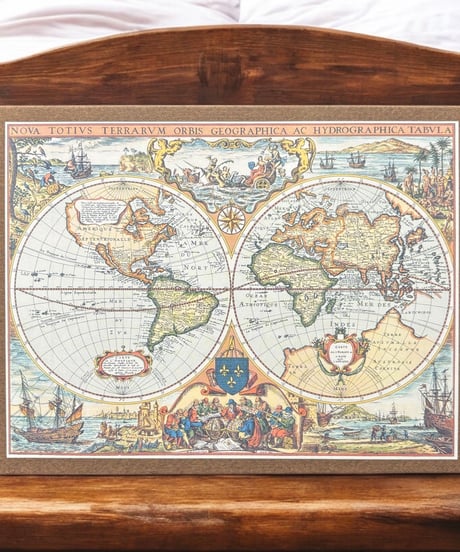 ヴィンテージ 世界地図 ボード 置物 オブジェ 美術品 装飾品 コレクション 骨董品 アンティーク
