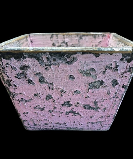 ウッドプランター [ピンク(小)] 木製 ボックス 鉢植え 多肉植物 観葉植物 木箱 古材 古道具 ヴィンテージ アンティーク