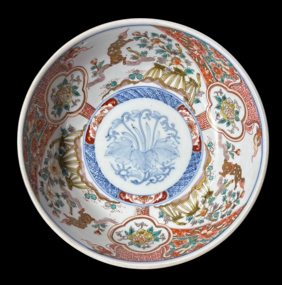 現品限り!!】2組鉢 伊万里 獅子草花文図 金彩 赤絵 色絵 鉢 丸皿 盛り