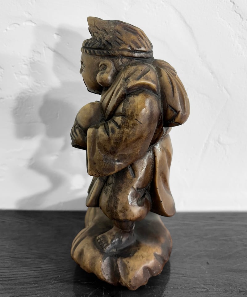 恵比寿様 縁起物 七福神 置物 銅製 1520g 嫌がら 旧家蔵出し品 