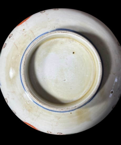 大鉢 [鶴亀松竹梅風景文] 伊万里 金彩 色絵 大皿 丸皿 鉢 盛り皿 飾り皿 古伊万里 古美術 和食器 骨董品 アンティーク