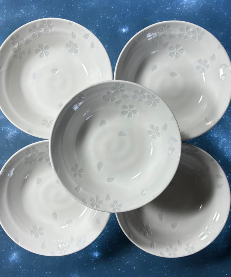 5客セット】美濃焼 風花 丸皿 桜 取り皿 盛り皿 飾り皿 和食器 5客セット】美濃焼 風花 丸皿 桜 取り皿 盛り皿 飾り皿 和食器
