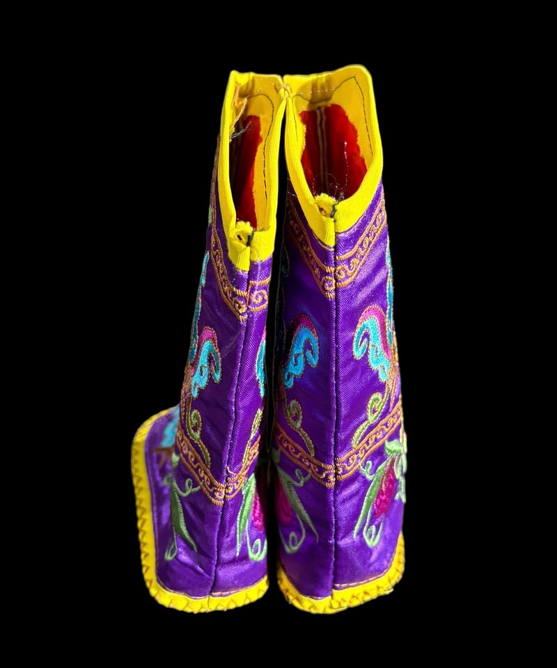 纏足の靴 [パープル] 中国雑貨 布靴 子供靴 刺繍靴 靴 中国 布 刺繡