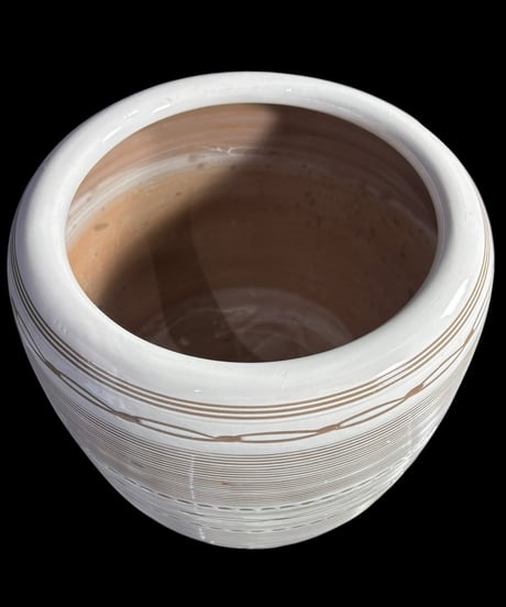 丹波焼 火鉢 波模様 金魚鉢 睡蓮鉢 壺 陶器 時代物 古道具 骨董品 アンティーク