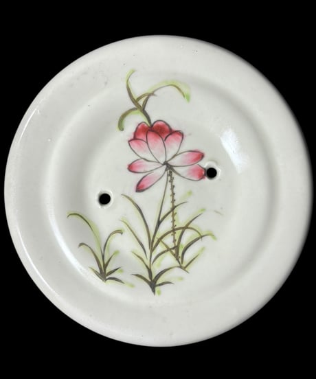壺 蓋付き [草花蓮鳥絵] 同治年製 中国雑貨 染付 フラワーベース 花瓶 花入れ 丸壺 花器 陶器 中国 シノワズリ 古美術 骨董品 アンティーク