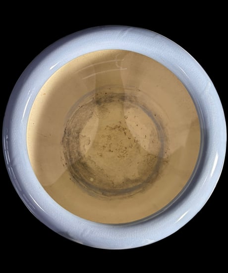 火鉢 松 スカイブルー 金魚鉢 睡蓮鉢 壺 陶器 時代物 古道具 昭和 レトロ 骨董品 アンティーク
