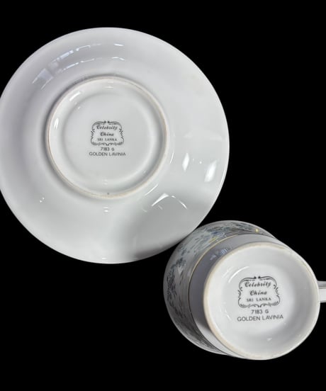 【4客揃】Celebrity China GOLDEN LAVINIA カップ&ソーサー 花柄マグカップ 紅茶 コーヒー カップ 茶器 昭和 レトロ アンティーク