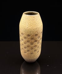 益子焼 地釉 花瓶 裏印 花柄 壺 フラワーベース 花入れ 丸壺 花器 陶器 古美術 骨董品 アンティーク