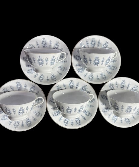 【5客揃】 BLUE CHIP STAMP RC カップ&ソーサー 日本陶器会社 花柄 マグカップ 花柄 紅茶 コーヒー カップ 茶器 昭和 レトロ アンティーク