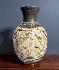 壺 [鳥 紋 花柄] 乾隆年製 中国美術 フラワーベース 花瓶 花入れ 花器