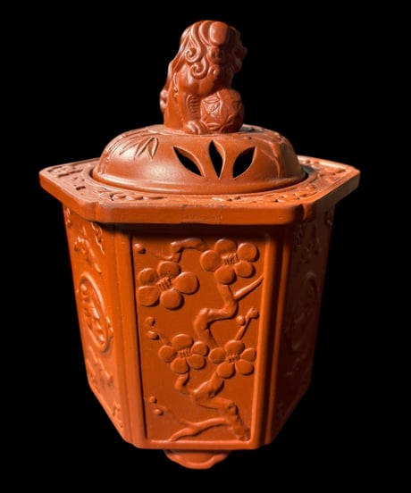 中国美術 獅子 松竹梅 中国雑貨 香炉 インテリア 置物 骨董品 アンティーク