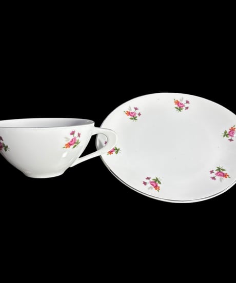 【6客揃】GLORY CHINA カップ&ソーサー 花柄 マグカップ 紅茶 コーヒー カップ 茶器 昭和 レトロ 骨董品 アンティーク