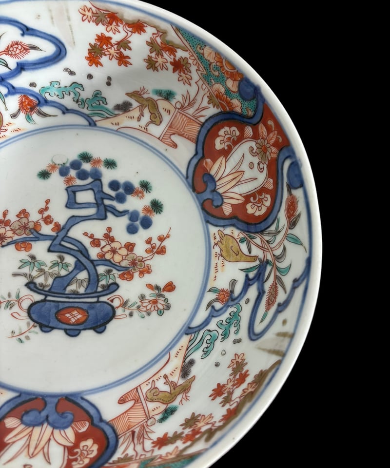 時代物 骨董 伊万里 古伊万里 染付 色絵 大皿 角皿 6点(5点無傷) 中皿 六寸 古伊万里 染付 楼閣山水人物文 八角形 | (有)新原美術