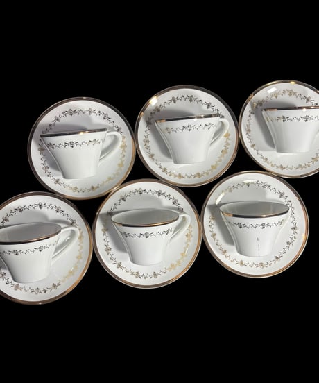 【6客揃】 GOLD CHINA JAPAN カップ&ソーサー 金彩 マグカップ 紅茶 コーヒー カップ 茶器 昭和 レトロ アンティーク