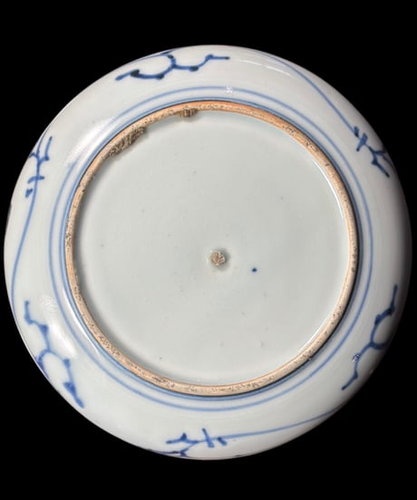 古伊万里 染付 牡丹 丸皿 平皿 取り皿 盛り皿 飾り皿 江戸 伊万里 和食器 骨董品 アンティーク