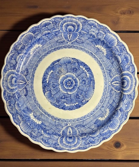 太明成化年製 古伊万里 染付 大皿 平皿 取り皿 盛り皿 飾り皿 和食器