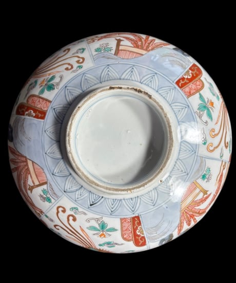 古伊万里 大鉢 [波千鳥文様] 錦手 金彩 色絵 鉢 取り皿 飾り皿 和食器 明治 伊万里 陶器 骨董品 アンティーク