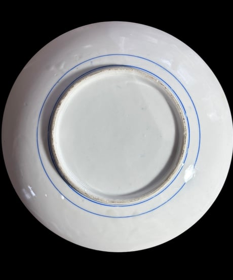 鯉 絵皿 染付 滝登り 丸皿 陶芸 取り皿 盛り皿 飾り皿 和食器 昭和 レトロ 骨董品 アンティーク