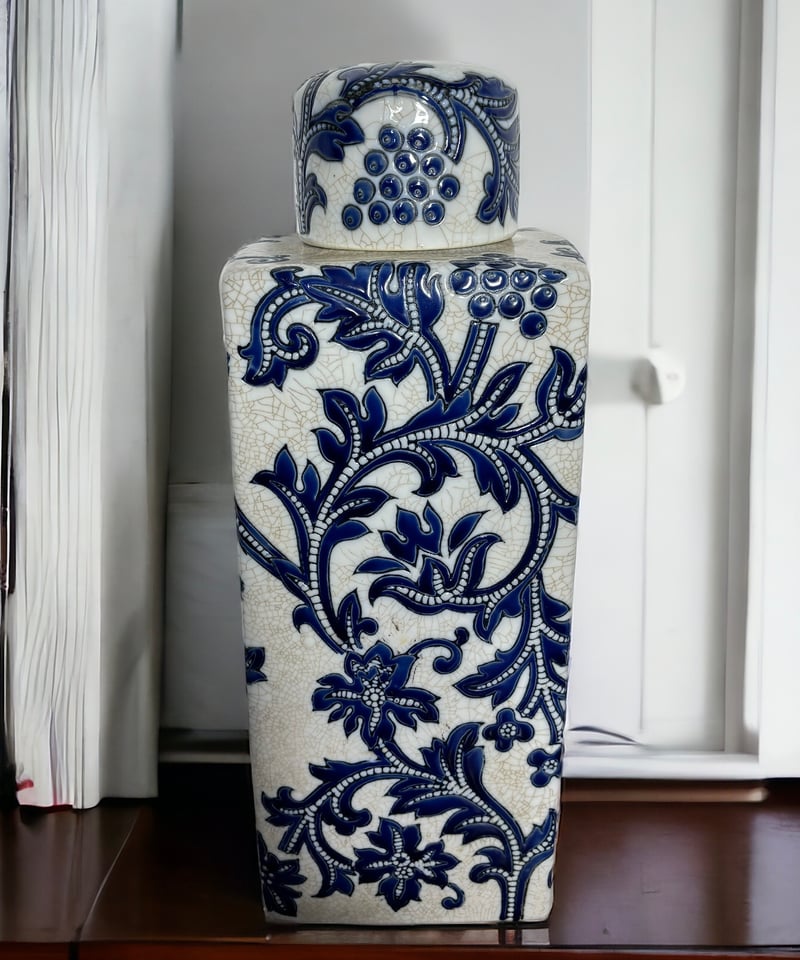 陶器製 花瓶 グレーと青のグラデーション 青とグレーの花器 陶器製花瓶 グレーと紫のグラデーション 陶器