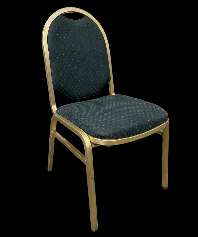 レセプションチェア グリーン スチール椅子 ダイニングチェア