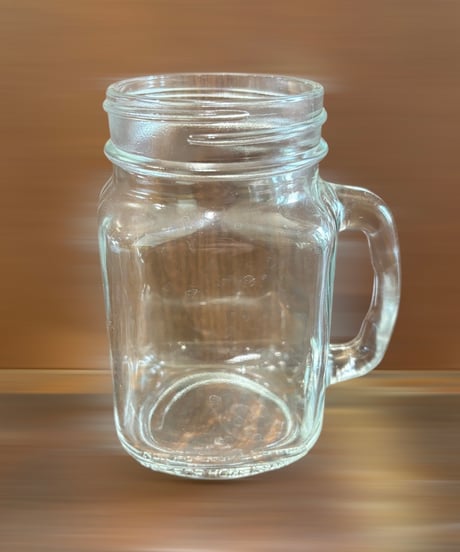 【2個セット】ガラスジャー ガラス コップ ドリンクジャー スムージーグラス 硝子 店舗用 古美術 骨董品 アンティーク