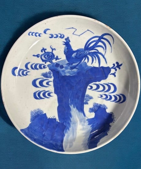 大鉢■古い唐物染付大鉢 菓子器 置物 オブジェ 古玩 唐物 時代物 骨董品■ 大鉢□古い唐物染付大鉢 菓子器 置物 オブジェ 古玩 唐