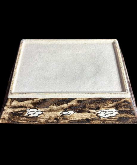 【2客セット】四角皿 [山水絵] 角皿 角鉢 小皿 鉢 取り皿 盛り皿 飾り皿 和食器 骨董品 アンティーク