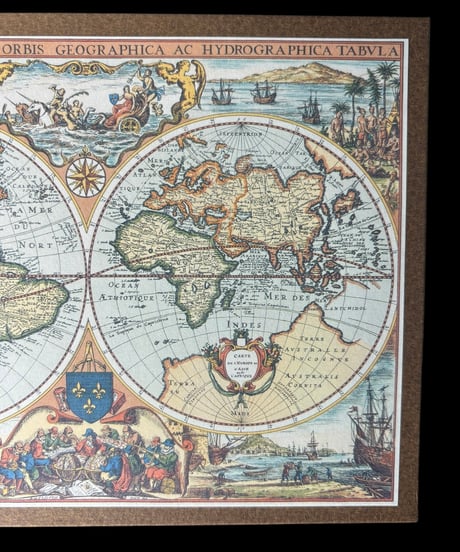 ヴィンテージ 世界地図 ボード 置物 オブジェ 美術品 装飾品 コレクション 骨董品 アンティーク