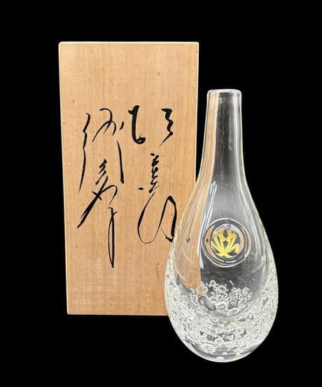 淺原 千代治 ガラス 一輪挿し 手吹 共箱 吹きガラス 花瓶 作家物 古美術 時代物 アンティーク