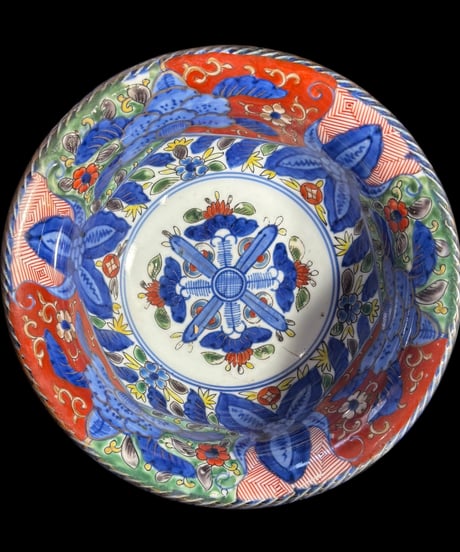 【2客セット】 大聖寺伊万里 色絵 大鉢 金彩 染付 盛り鉢 鉢 取り皿 飾り皿 伊万里 和食器 陶器 骨董品 アンティーク