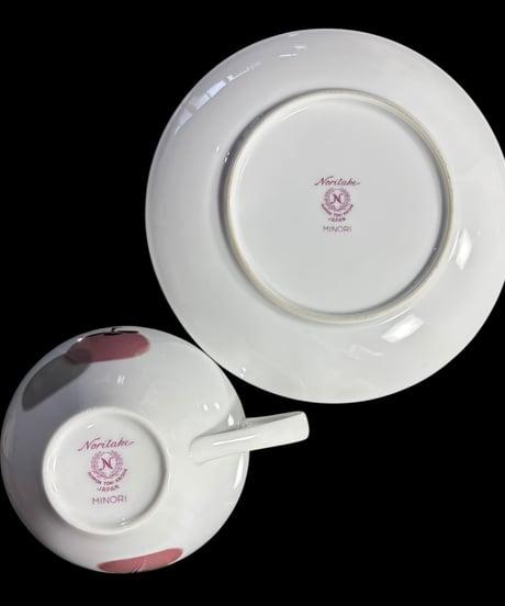 【4客揃】Noritake MINORI カップ&ソーサー 果実 ノリタケ 日本陶器会社 マグカップ 紅茶 コーヒー カップ 茶器 昭和 レトロ アンティーク