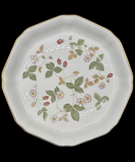 WEDGWOOD ウェッジウッド ワイルドストロベリー オクタゴナルディッシュ 花柄 プレート 八角形 飾皿 英国 おしゃれ アンティーク