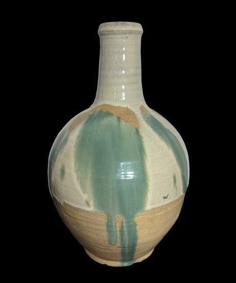 緑釉 壺 フラワーベース 花瓶 花入れ 花器 陶器 古美術 骨董品