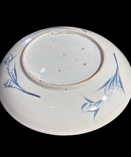 古伊万里 江戸 染付 大皿 山水図 丸皿 平皿 取り皿 盛り皿 飾り皿 時代物 和食器 骨董品 アンティーク